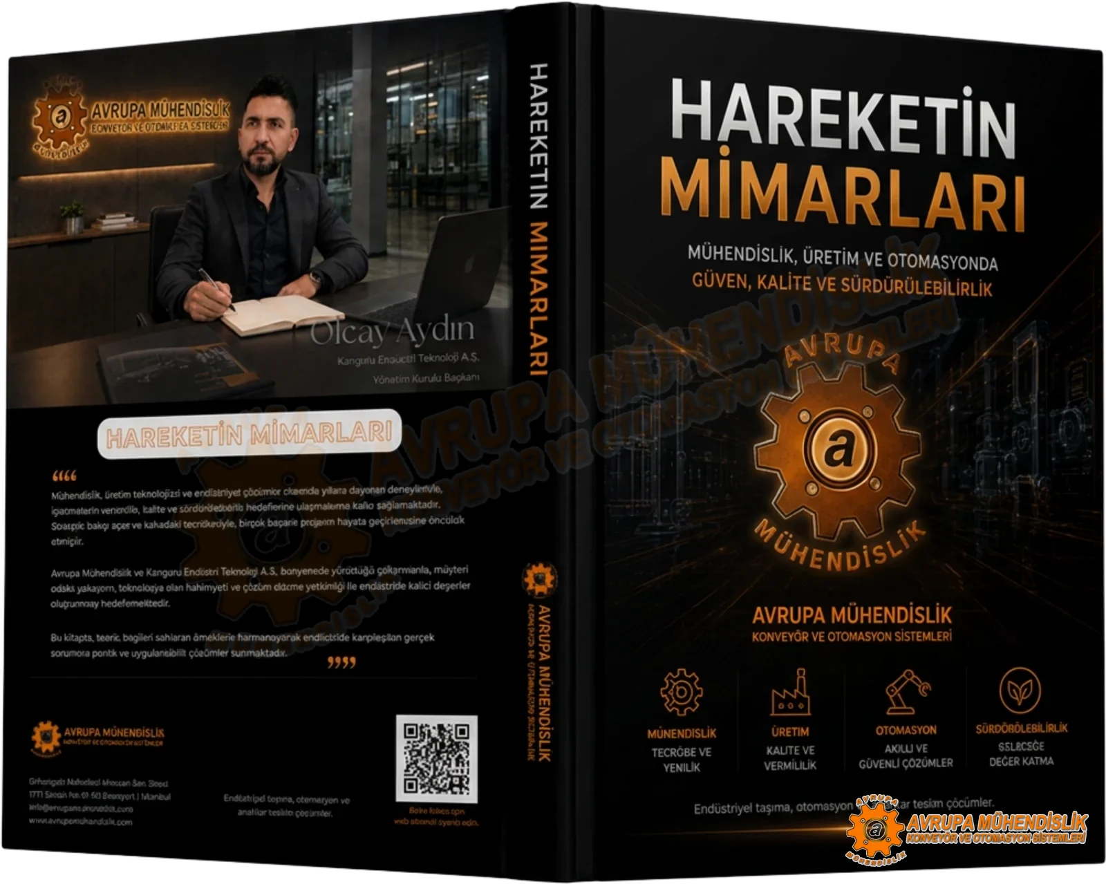 Hareketin Mimarları kitabının 3D ön, bel və arxa üz görünüşü