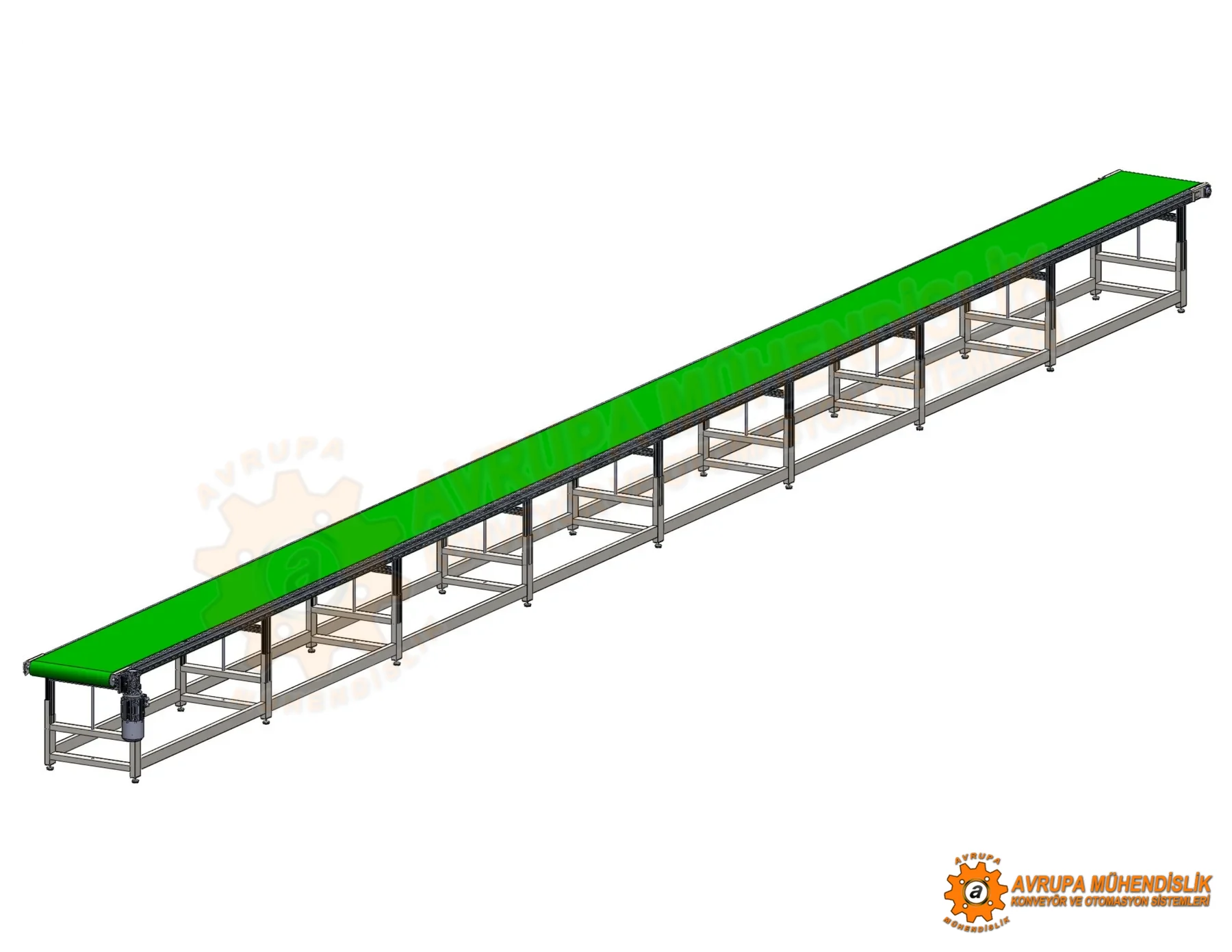 Montaj xətti konveyerləri CAD uzun xətt görünüşü